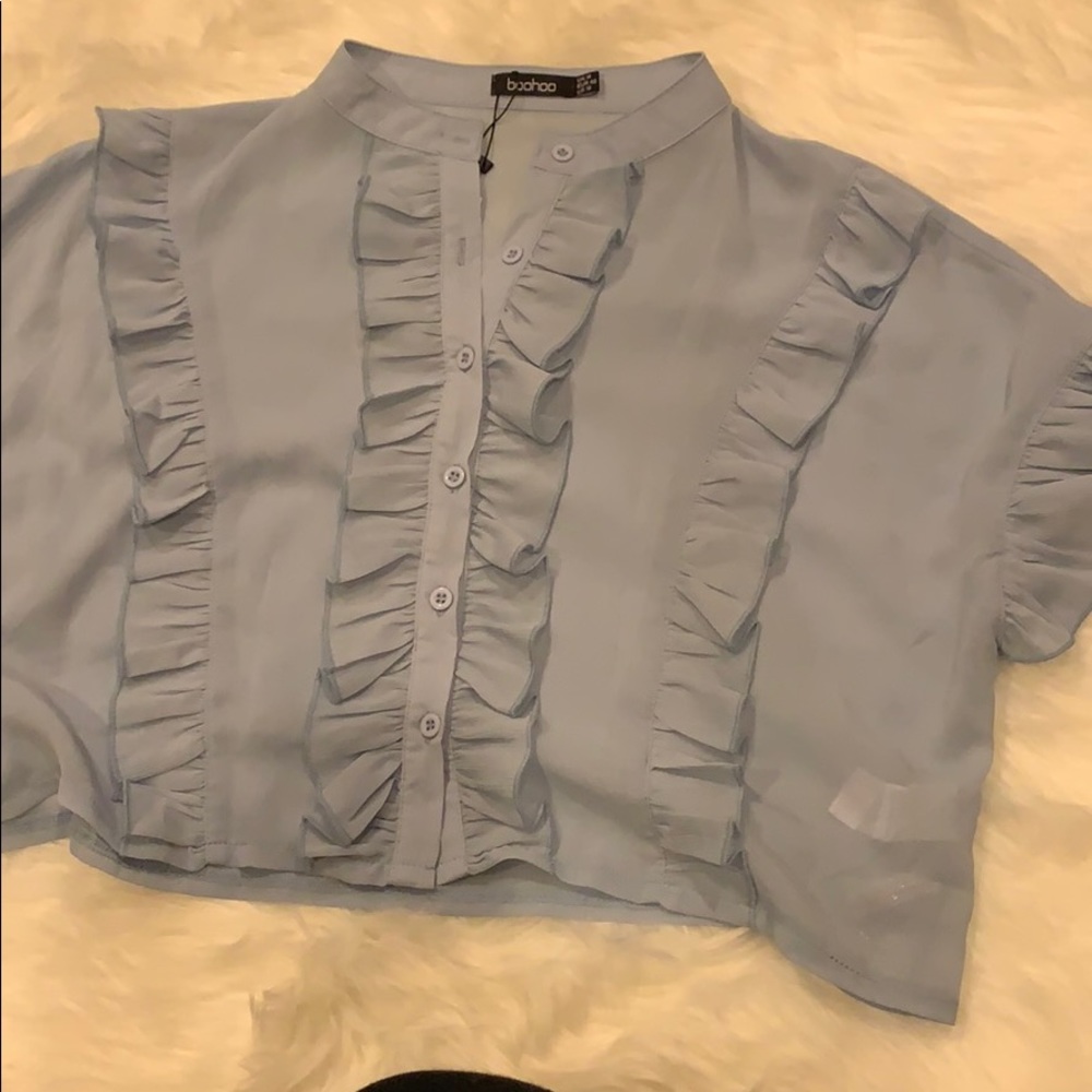 Cropped Ruffle Blouse